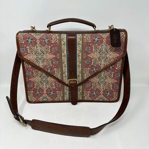 Elliva Boston Laptop Travel Bag Leather trim